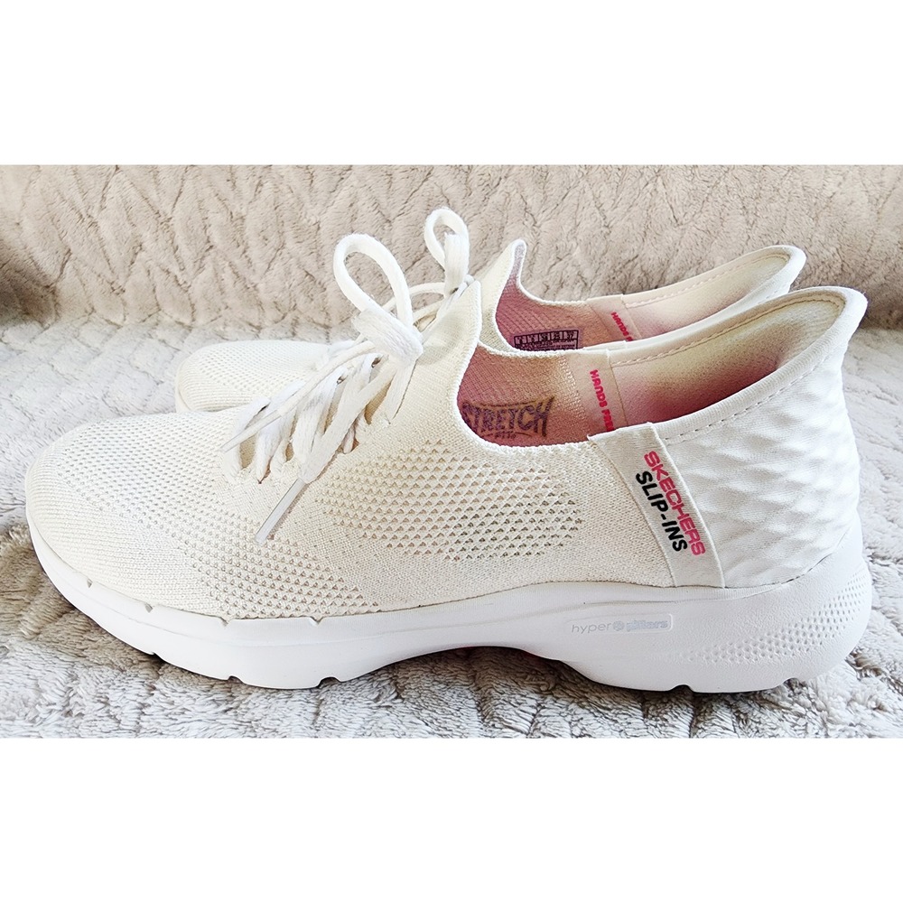 Skechers Slip-Ins Go Walk 7 Valene Off White Sneakers Womens 8